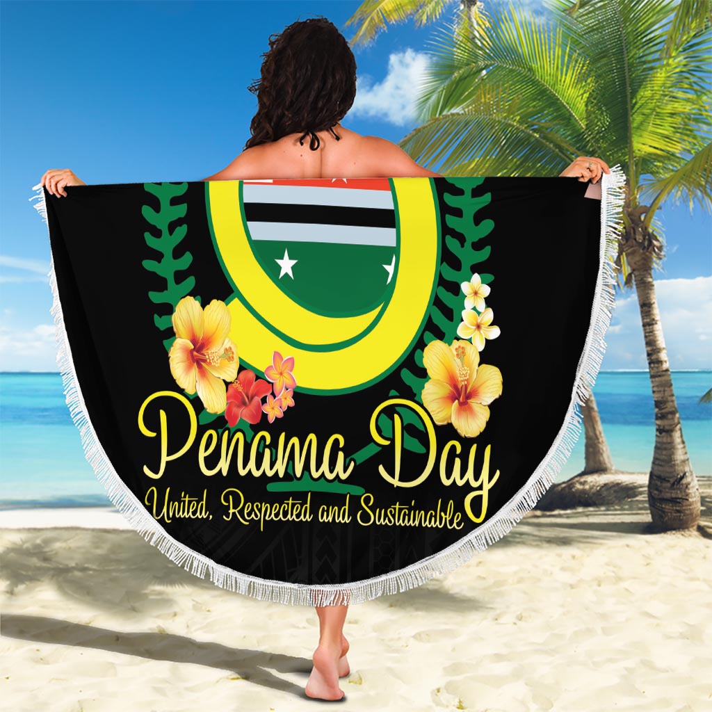 Vanuatu Nakamal und Plumeria Blumen Stranddecke xxl Polynesisches Muster LT03