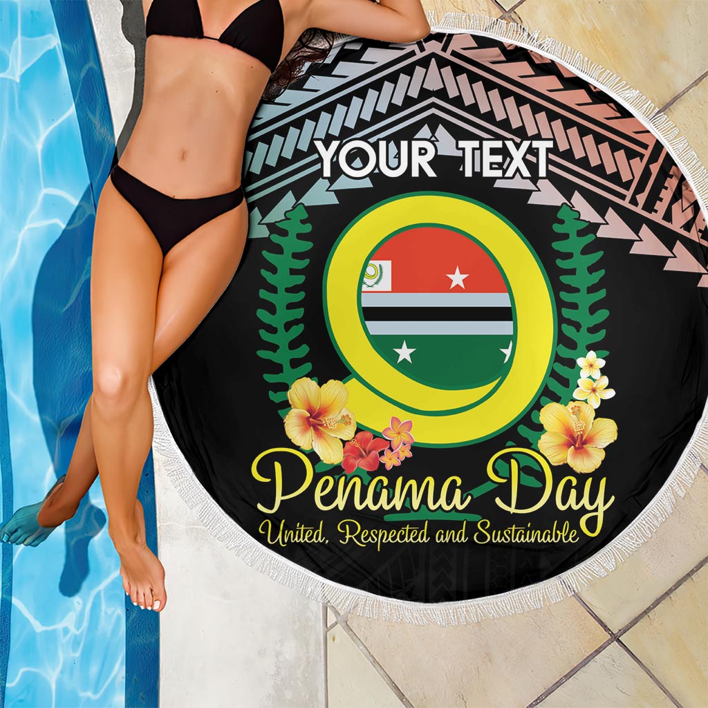 Vanuatu Nakamal und Plumeria Blumen Stranddecke xxl Polynesisches Muster LT03