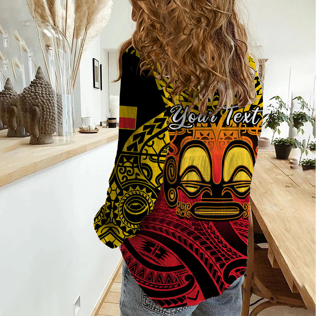 Personalisiertes Marquesas Islands Damen Freizeithemd Tiki Polynesian Marquesan Muster LT14